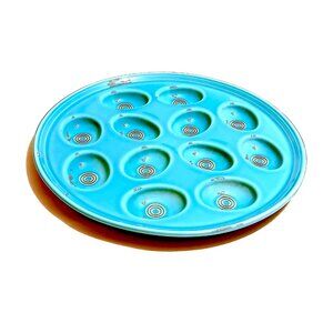Vintage Fiesta Ware Turquoise Deviled Egg Plate | USA | Homer Laughlin